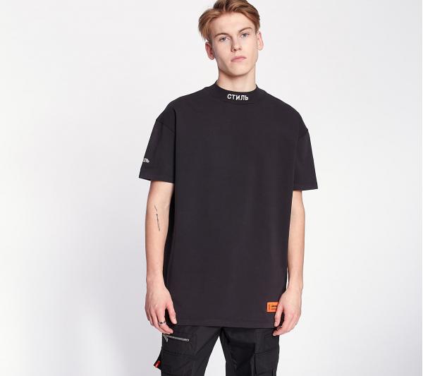 HERON PRESTON Turtleneck Tee Black