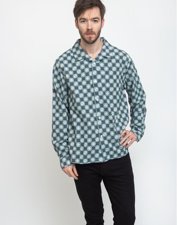 Stüssy Dice Checker Shirt Indigo L