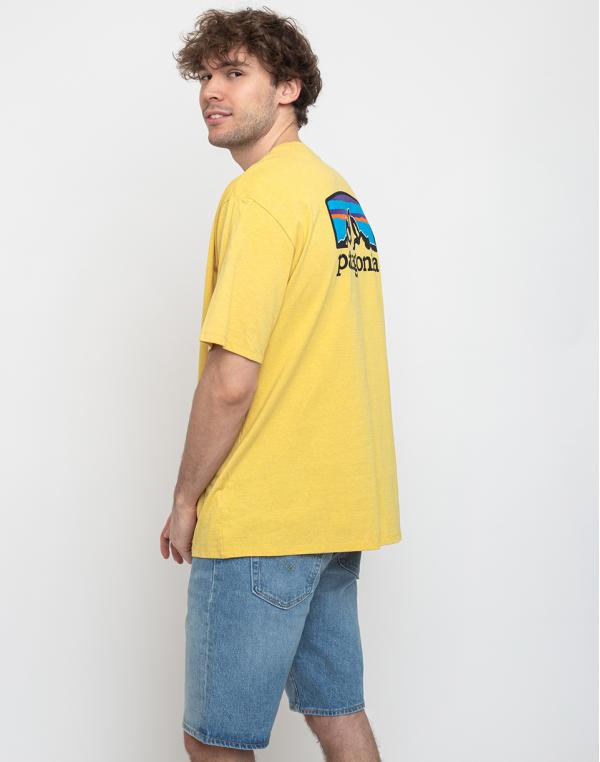 Patagonia M's Fitz Roy Horizons Responsibili-Tee Surfboard Yellow L
