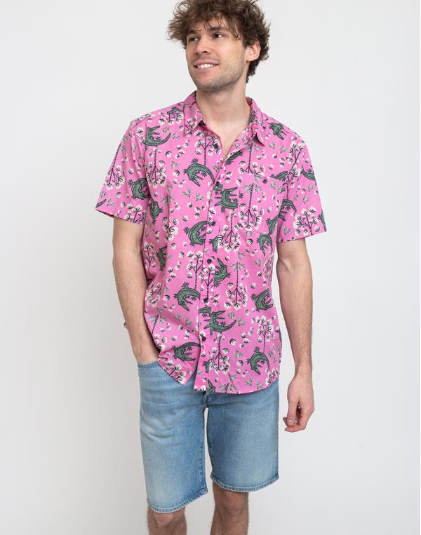 Patagonia M's Go To Shirt Cotton Ball Gators: Marble Pink S
