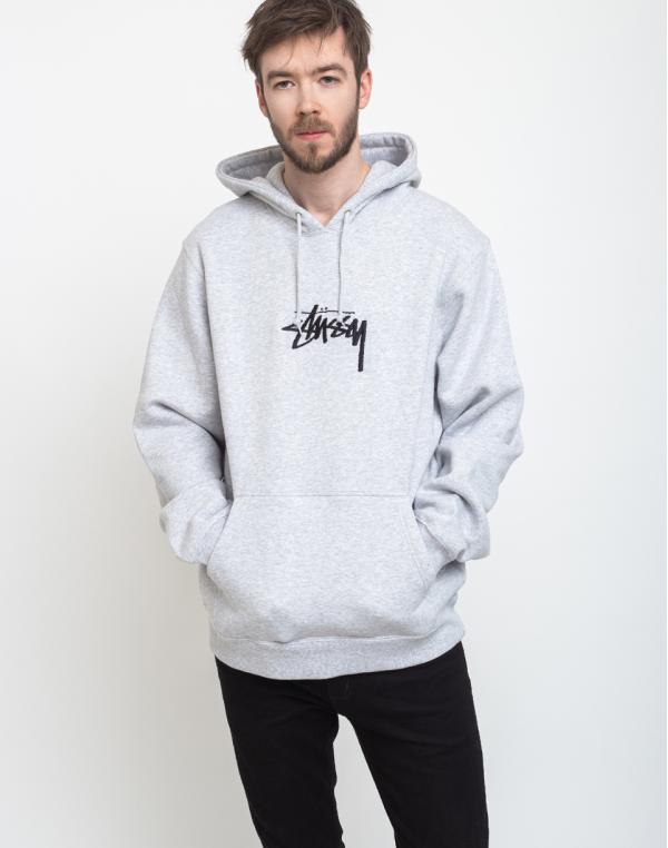 Stüssy Stock Logo App. Hoodie Ash Heather S