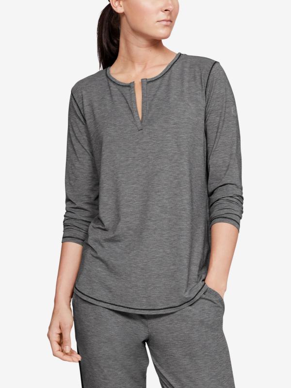 Tričko Under Armour Recovery Sleepwear Longsleeve-Blk Šedá