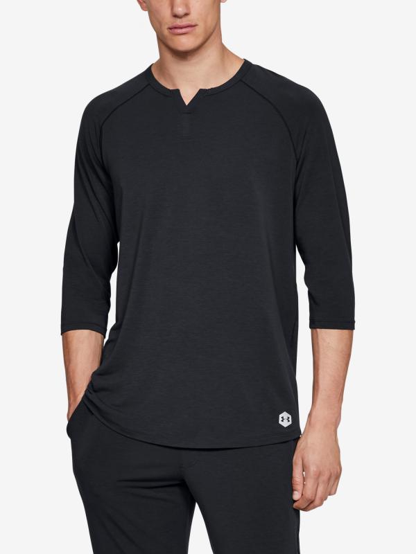 Tričko Under Armour Recovery Sleepwear Henley-Blk Černá