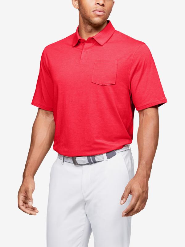 Tričko Under Armour Charged Cotton Scramble Polo Červená