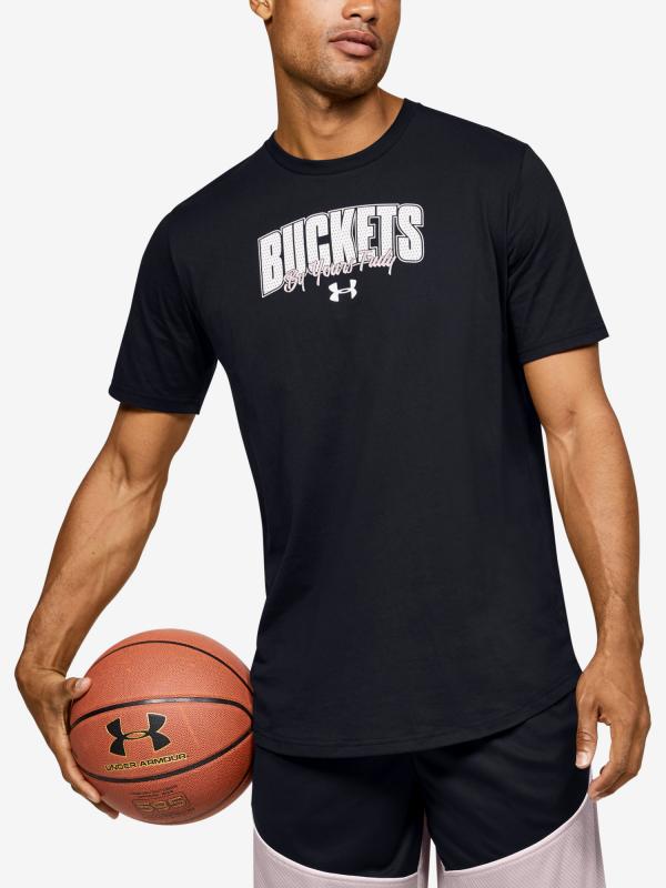 Tričko Under Armour Baseline Buckets Tee Černá