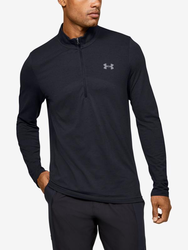 Tričko Under Armour Seamless 1 2 Zip Černá