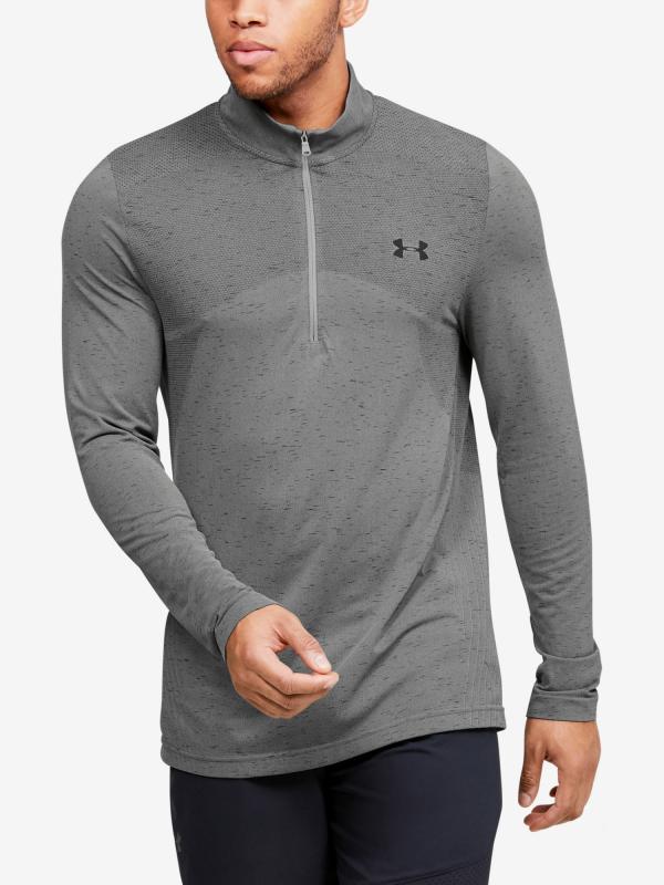 Tričko Under Armour Seamless 1 2 Zip Šedá