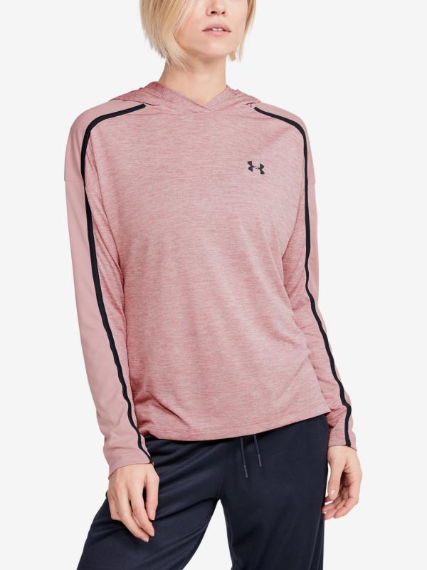 Tričko Under Armour Tech Twist Graphic Hoodie Růžová