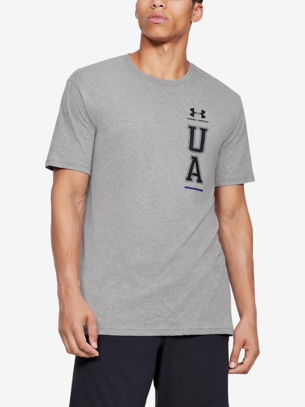Tričko Under Armour Vertical Left Chest Logo Ss Šedá