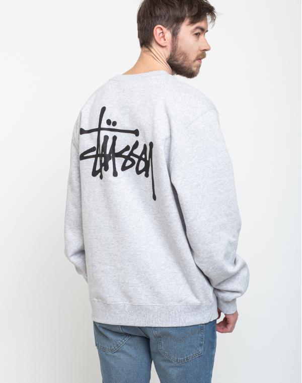 Stüssy Basic Crew Ash Heather S