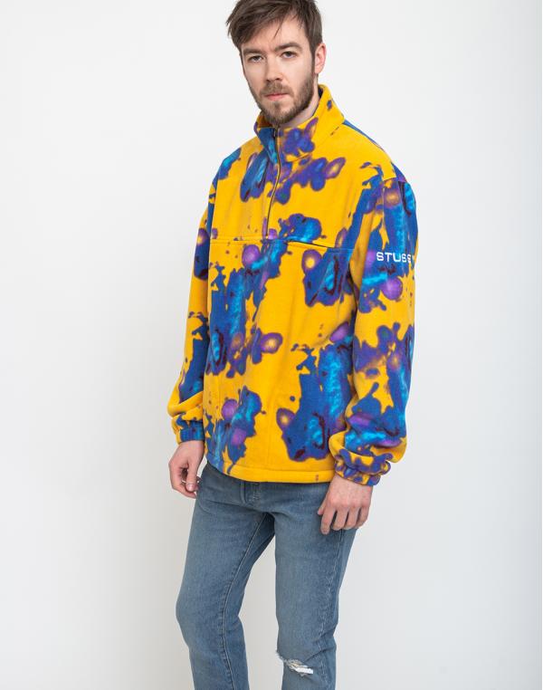 Stüssy Half Zip Polar Mock Tie Dye M