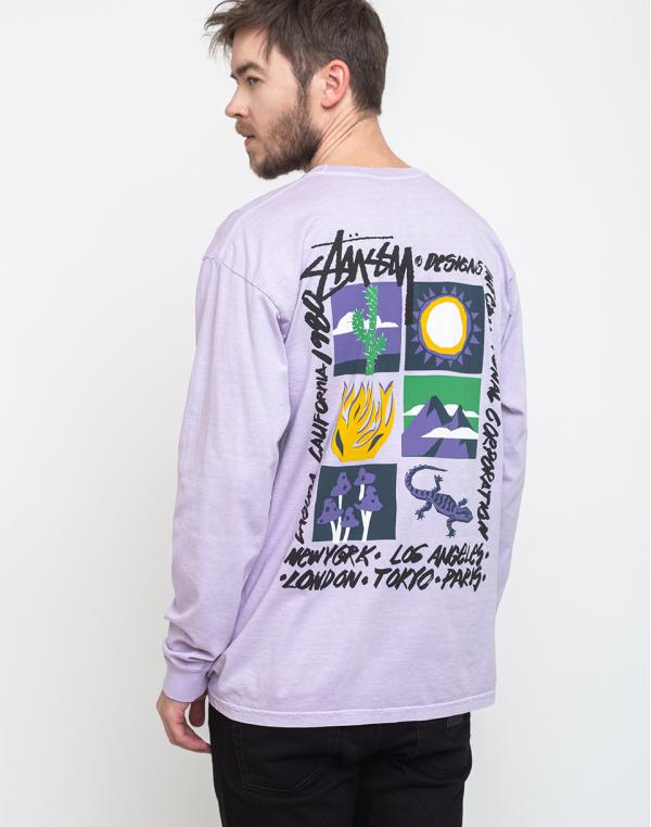 Stüssy High Desert Pig. Dyed Ls Tee Lavender S