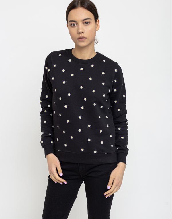 Dedicated Sweatshirt Ystad Flowers Black XS