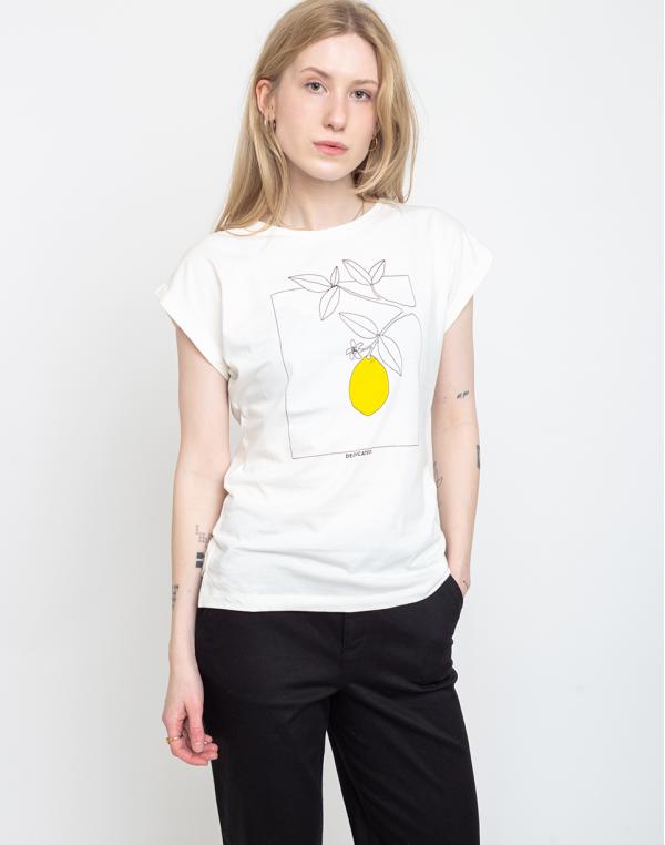Dedicated T-shirt Visby Lemon Tree Off-White XS