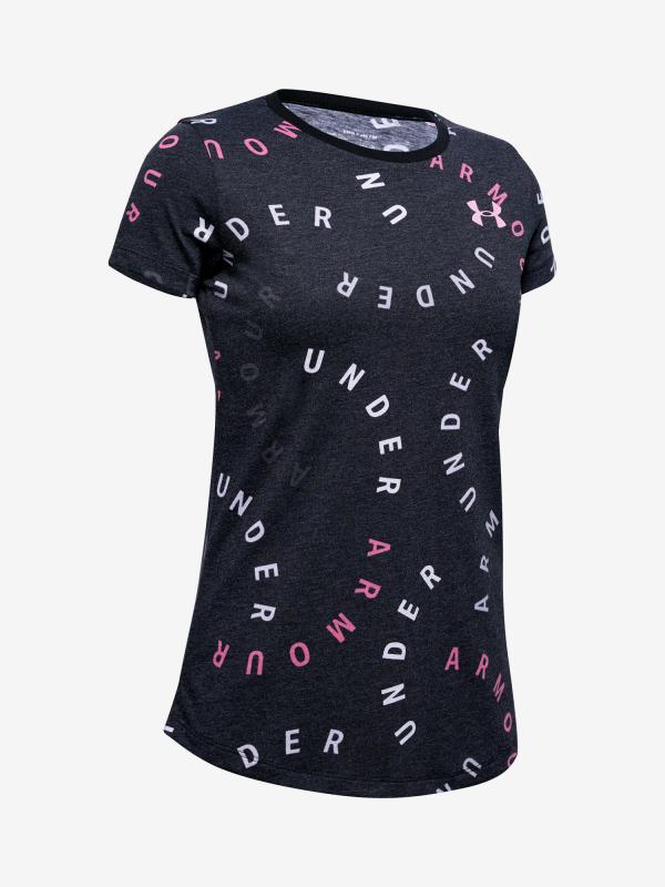 Tričko Under Armour Live Printed Wm Ss T-Shirt Černá