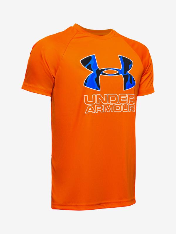 Tričko Under Armour Tech Hybrid Prt Fill Ss Oranžová