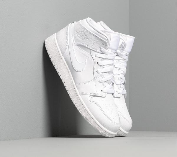 Air Jordan 1 Mid (GS) White/ White-White
