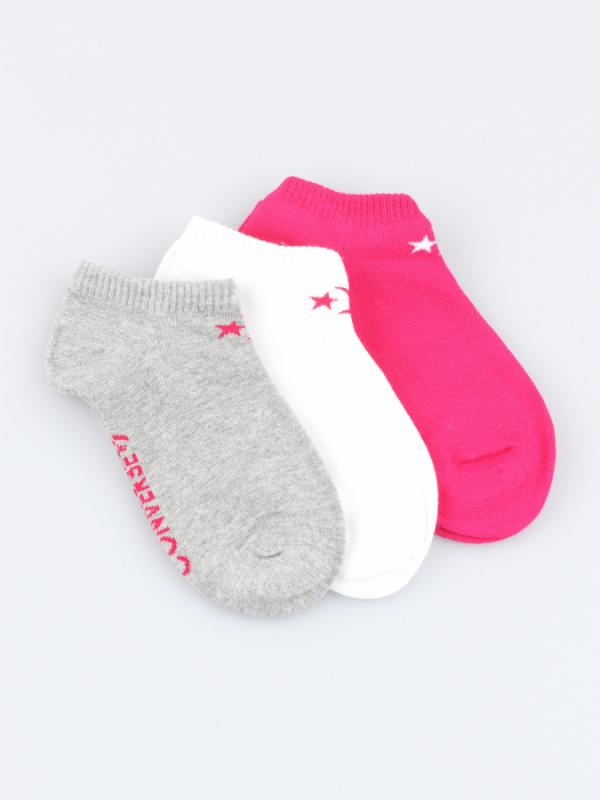 Ponožky Converse 3Pp Basic Women Low Cut, Flat Knit Barevná