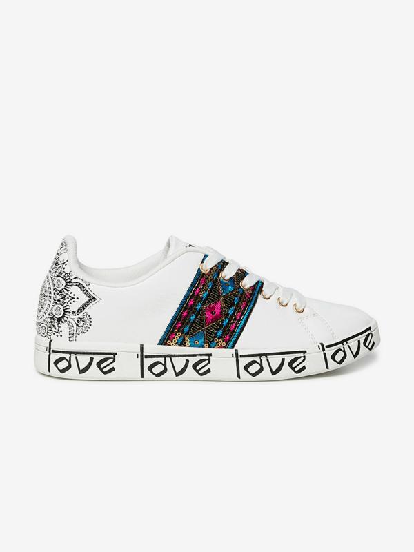 Boty Desigual Shoes Cosmic Exotic Indian Bílá