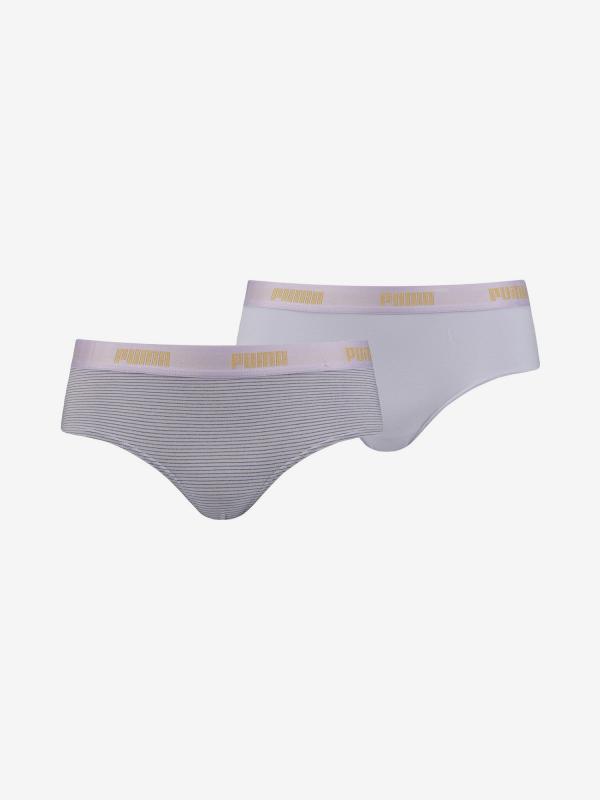 Kalhotky Puma Metal Stripe Hipster 2 Pack Pack Barevná