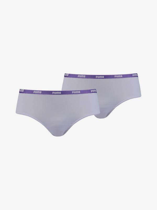 Kalhotky Puma Microfiber Hipster 2 Pack Pack Šedá