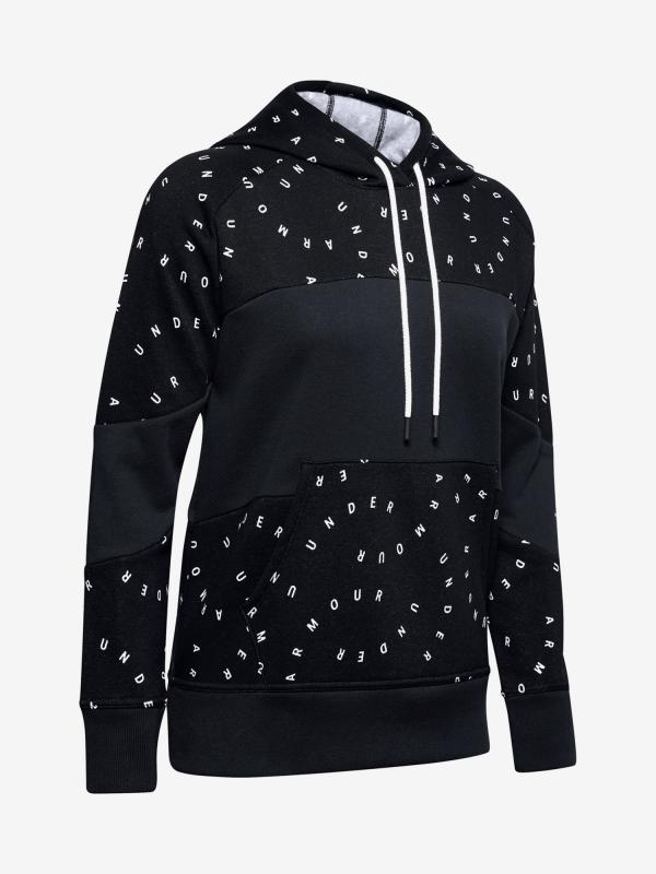 Mikina Under Armour Rival Fleece Hoodie Printed Černá