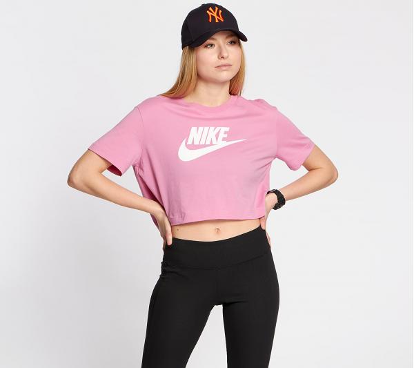 Nike Sportswear Essential Cropped Icon Future Tee Magic Flamingo/ White