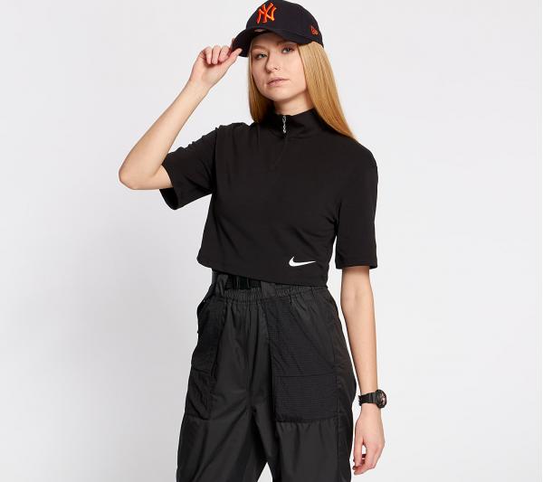 Nike Sportswear Swoosh Mock Top Black/ White