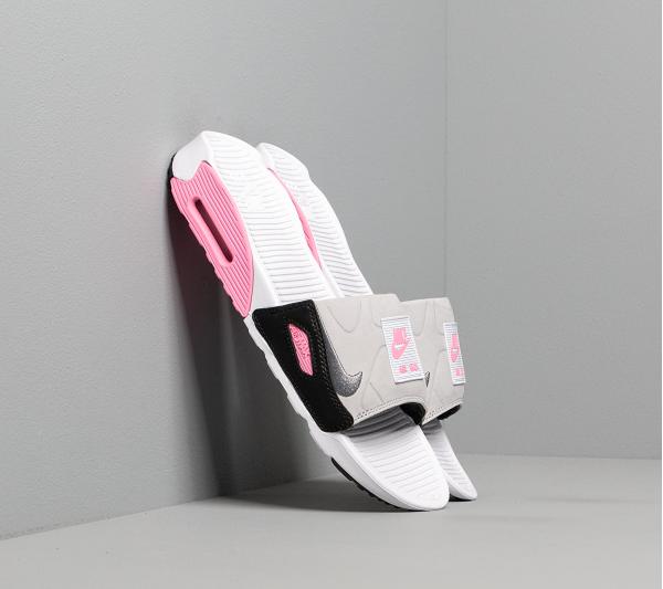 Nike Wmns Air Max 90 Slide White/ Smoke Grey-Rose-Lt Smoke Grey