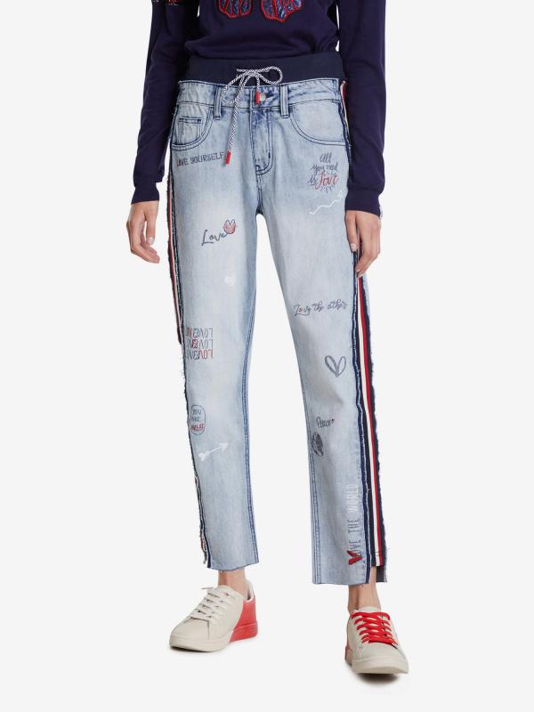 Džíny Desigual Denim Clemente Modrá