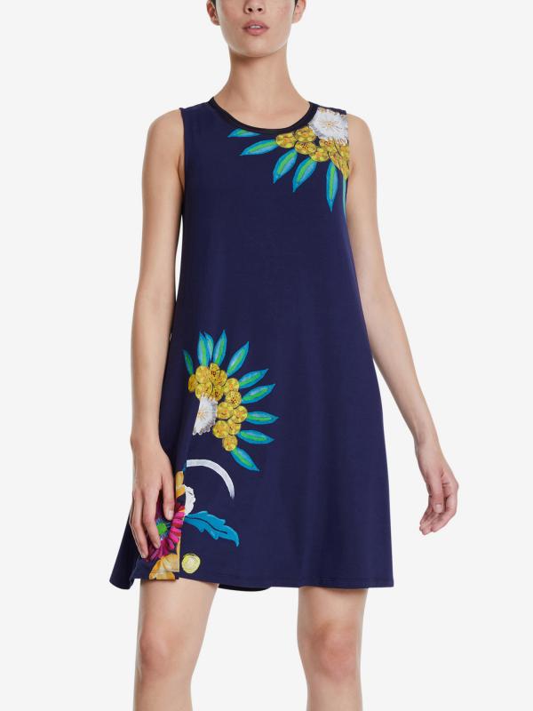 Šaty Desigual Vest Love Others Modrá