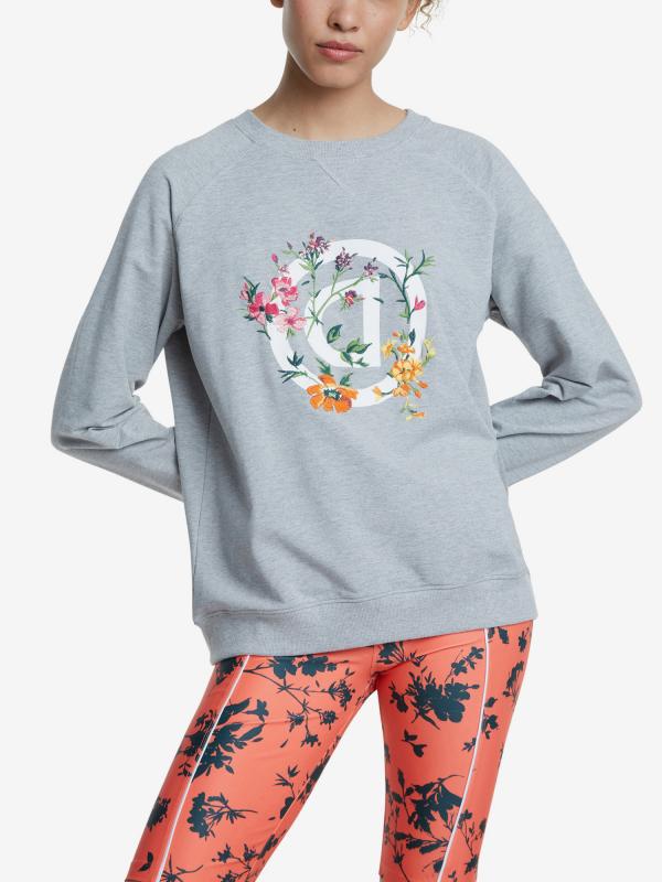 Mikina Desigual Crewneck Logo Street Gardens Šedá
