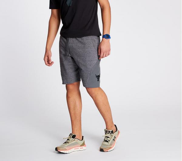 Under Armour Project Rock Terry Shorts Pitch Gray Full Heather/ Black