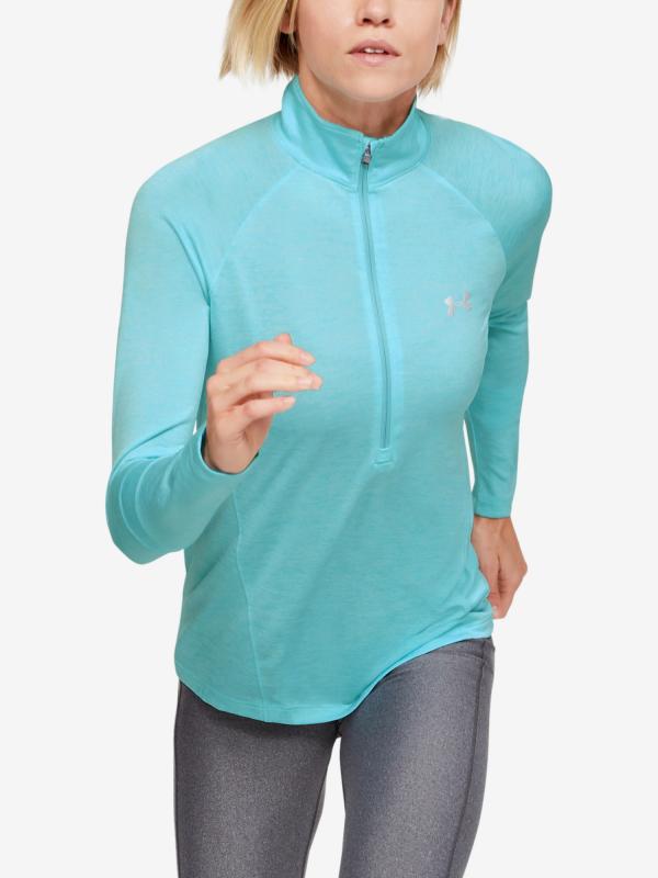 Tričko Under Armour Tech 1 2 Zip - Twist Modrá