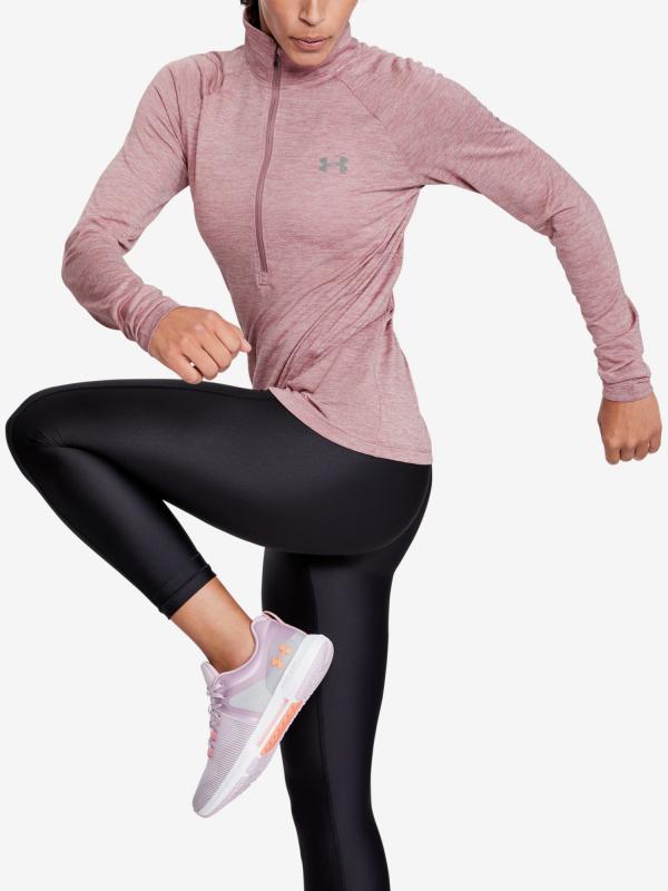 Tričko Under Armour Tech 1 2 Zip - Twist Růžová