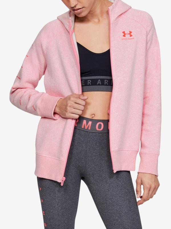 Mikina Under Armour Rival Fleece Sportstyle Lc Sleeve Graphi Růžová
