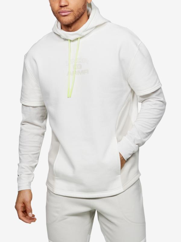 Mikina Under Armour Moments Fleece P O Hoody Bílá