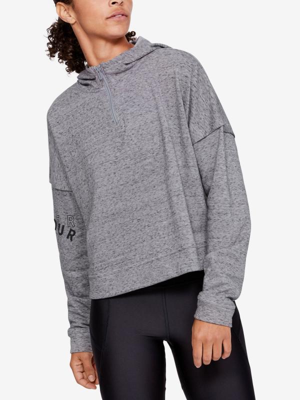 Mikina Under Armour Rival Terry 1 2 Zip Hoodie Šedá