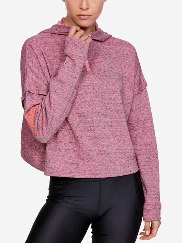 Mikina Under Armour Rival Terry 1 2 Zip Hoodie Růžová