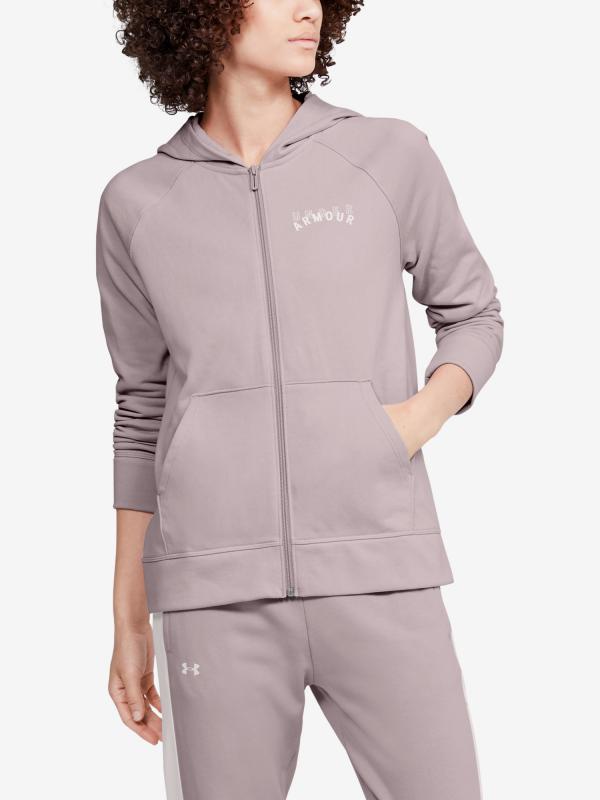 Mikina Under Armour Rival Terry Fz Hoodie Růžová