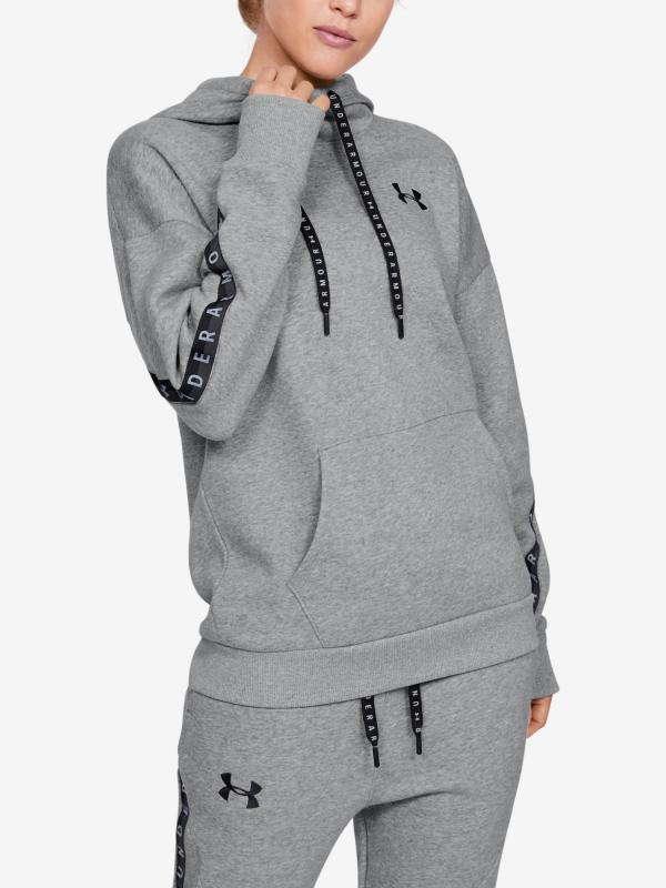 Mikina Under Armour Fleece Hoodie Taped Wm Šedá