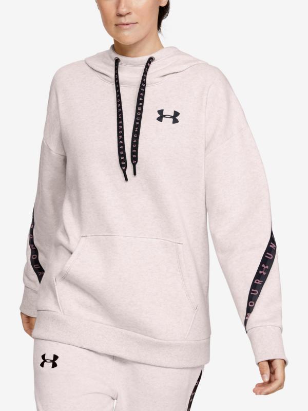 Mikina Under Armour Fleece Hoodie Taped Wm Růžová