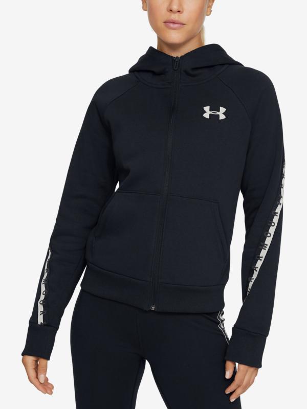 Mikina Under Armour Fleece Taped Wm Fz Hoodie Černá
