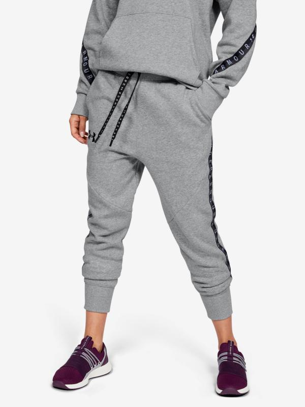 Tepláky Under Armour Fleece Pant Taped Wm Šedá