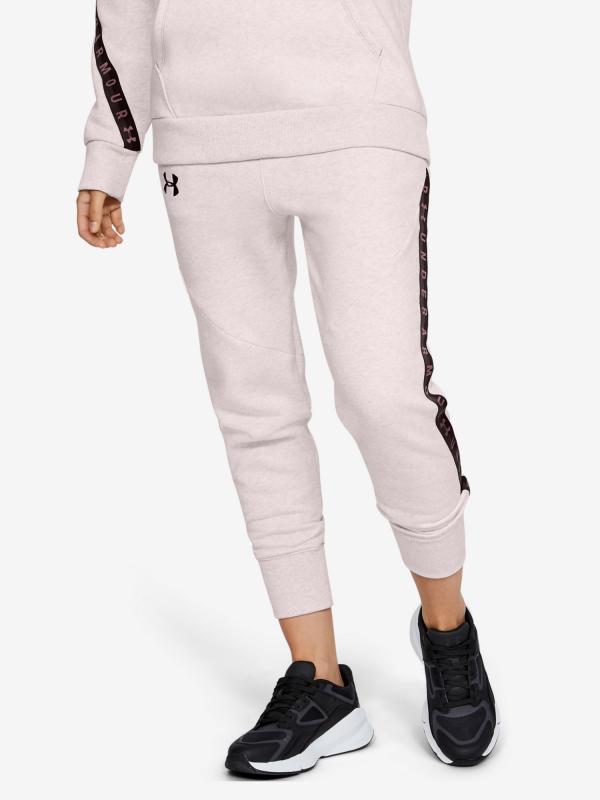 Tepláky Under Armour Fleece Pant Taped Wm Růžová