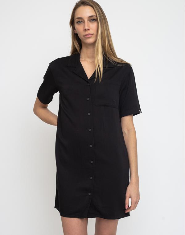 Lazy Oaf Bowling Shirt Dress Black M