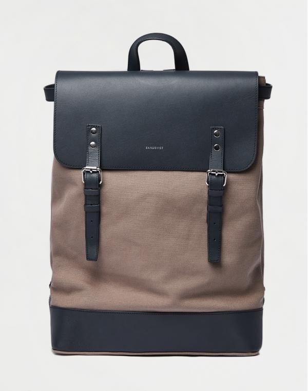Sandqvist Hege Earth Brown with Navy Leather
