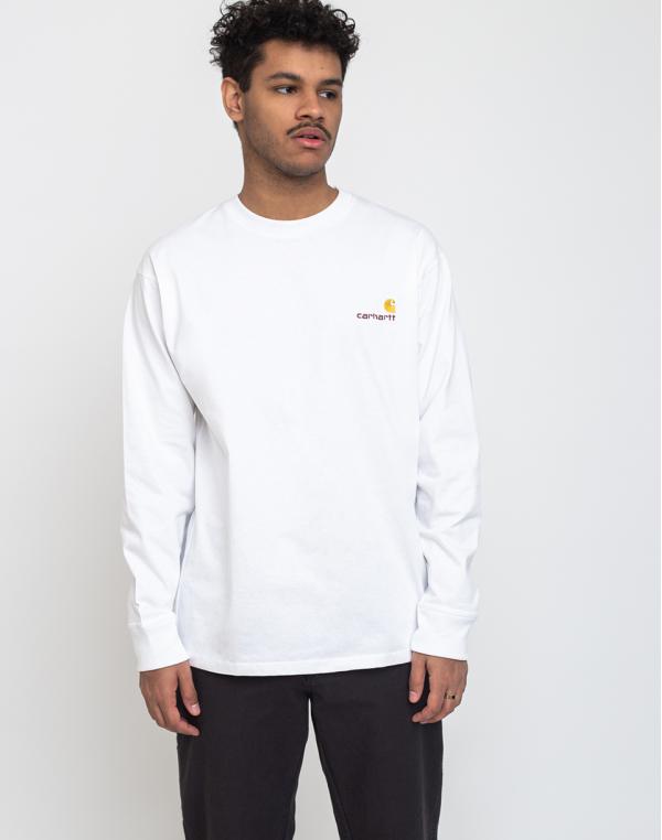 Carhartt WIP L/S American Script T-Shirt White L