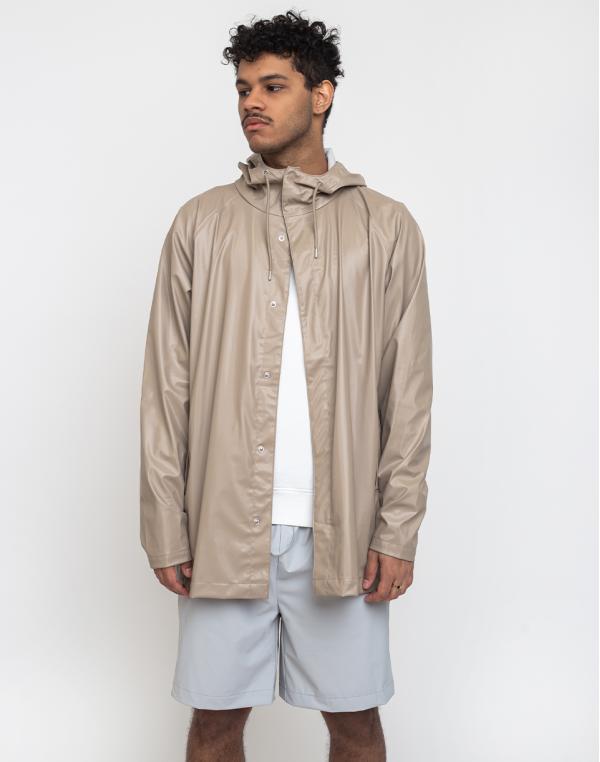 Rains Short Coat Shiny Beige M/L