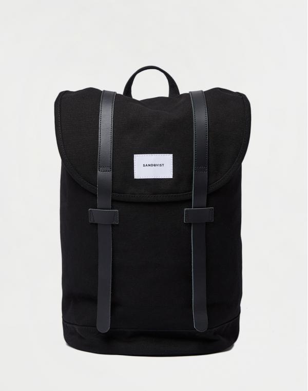 Sandqvist Stig Black with Black Leather